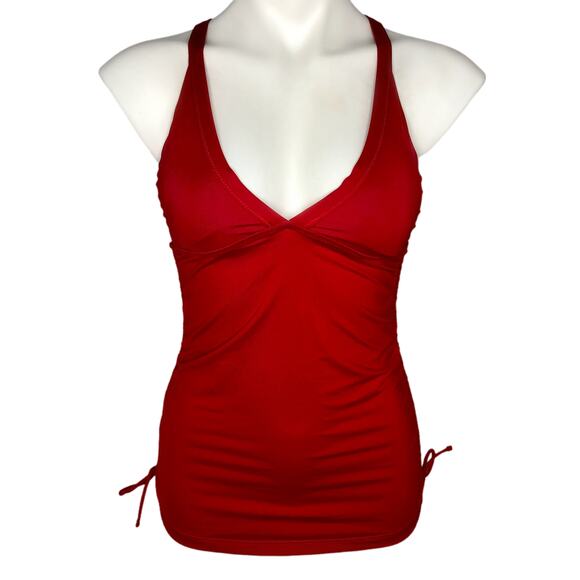 Athleta Red Side Scrunch Swim Tank - Size Small - Picture 2 of 13